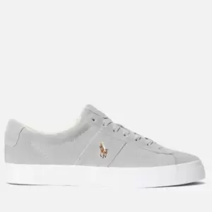 Image of Polo Ralph Lauren Mens Sayer Suede Low Top Trainers - Soft Grey - UK 8