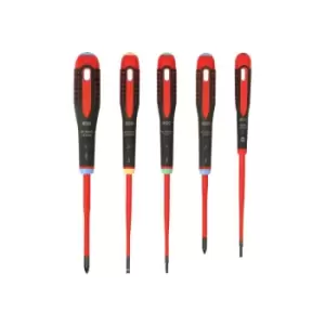 Image of Bahco - BE-9872SL BE-9872SL ergo Slim vde Insulated Screwdriver Set, 5 Piece BAH9872SL
