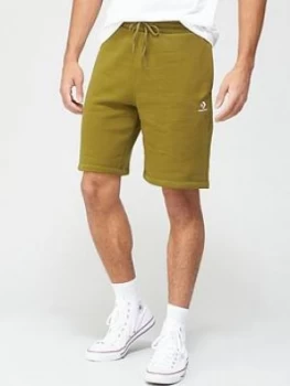 Image of Converse Embroidered Star Chevron Shorts - Moss Green
