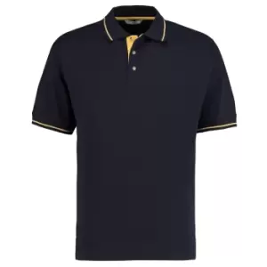 Image of Kustom Kit Mens St. Mellion Mens Short Sleeve Polo Shirt (M) (Black/Yellow)