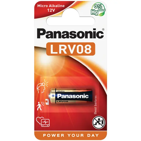 Image of Panasonic Panasonic LRV08 23A MN21 A23 12V Battery for Remote Controls - Pack of 1 LRV08PAN12V