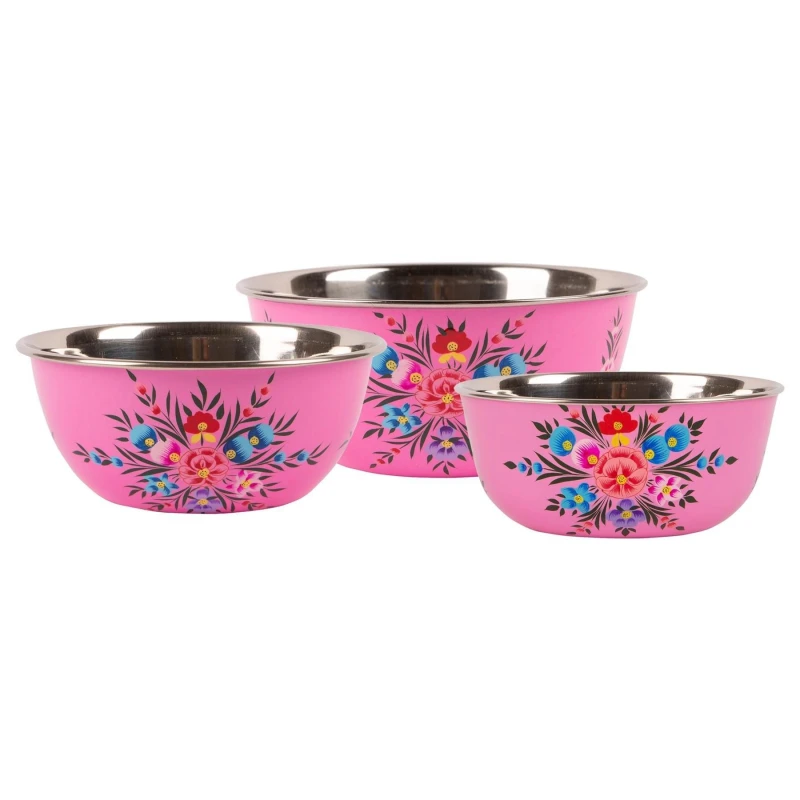 Image of Billycan 3Pc Picnic Bowl Set - Raspberry Pansy