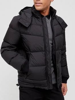 Image of Hugo Boss Out Padded Hooded Jacket Black Size 48 Men