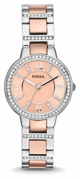 Image of Fossil ES3405 Womens Virginia Pink Dial Crystal Set Watch