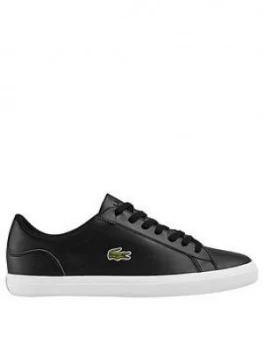 Image of Lacoste Lerond Leather Trainers - Black, Size 9, Men