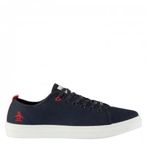 Image of Original Penguin Faze Canvas Low Trainers - Navy/White