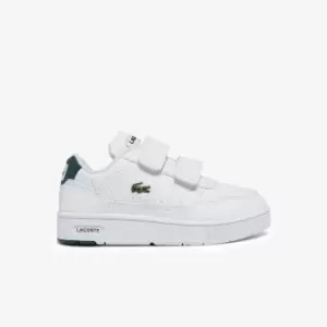 Image of Lacoste Infants' T-Clip Synthetic Trainers Size 4 UK Kids White & Dark Green