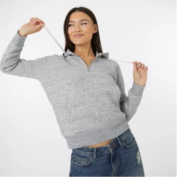 Image of Jack Wills Ordsell Sherpa Lined Half Zip Hoodie - Grey Marl