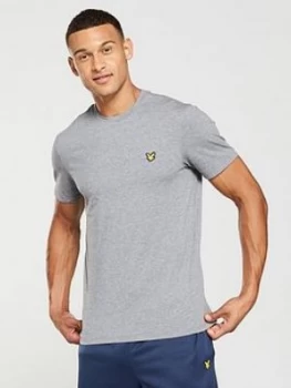Image of Lyle & Scott Fitness Lyle & Scott Fitness Martin Lightweight T-Shirt, Mid Grey Marl, Size 2XL, Men