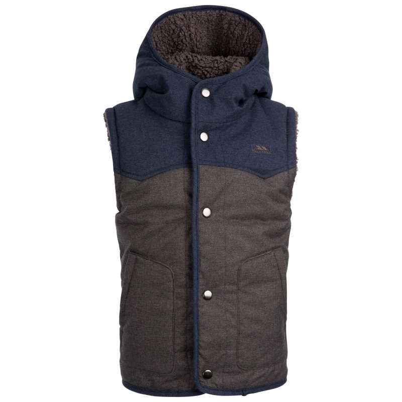 Image of Trespass Obtain Reversible Gilet in Dark Grey Size: 3-4 Years Dark Grey Unisex 3-4 Years