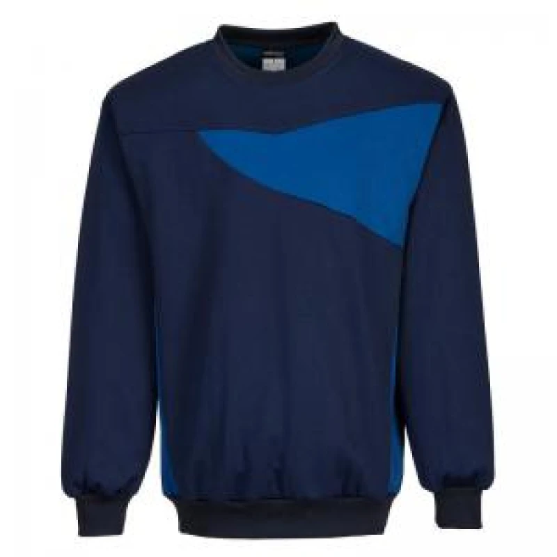 Image of Portwest PW2 Mens Sweatshirt PW273NRRS Colour: Navy / Royal Blue