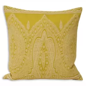 Image of Paisley Printed Cushion Yellow, Yellow / 50 x 50cm / Polyester Filled
