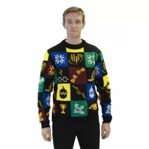 Image of Deluxe Patchwork Harry Potter Knitted Jumper Medium