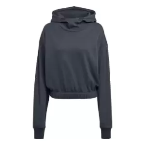 Image of adidas Studio Lounge Cropped Hoodie Womens - Grey