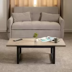 Image of Selma Coffee Table in Medium and Black Oak Effect Finish