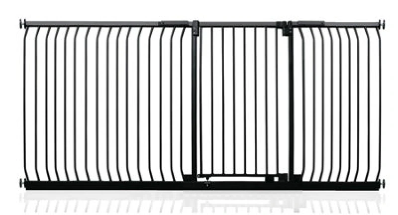 Image of Safetots Extra Tall Elite Safety Gate, 225Cm - 234Cm, Matt Black, Extra Tall 96.8Cm In Height, Pressure Fit Stair Gate