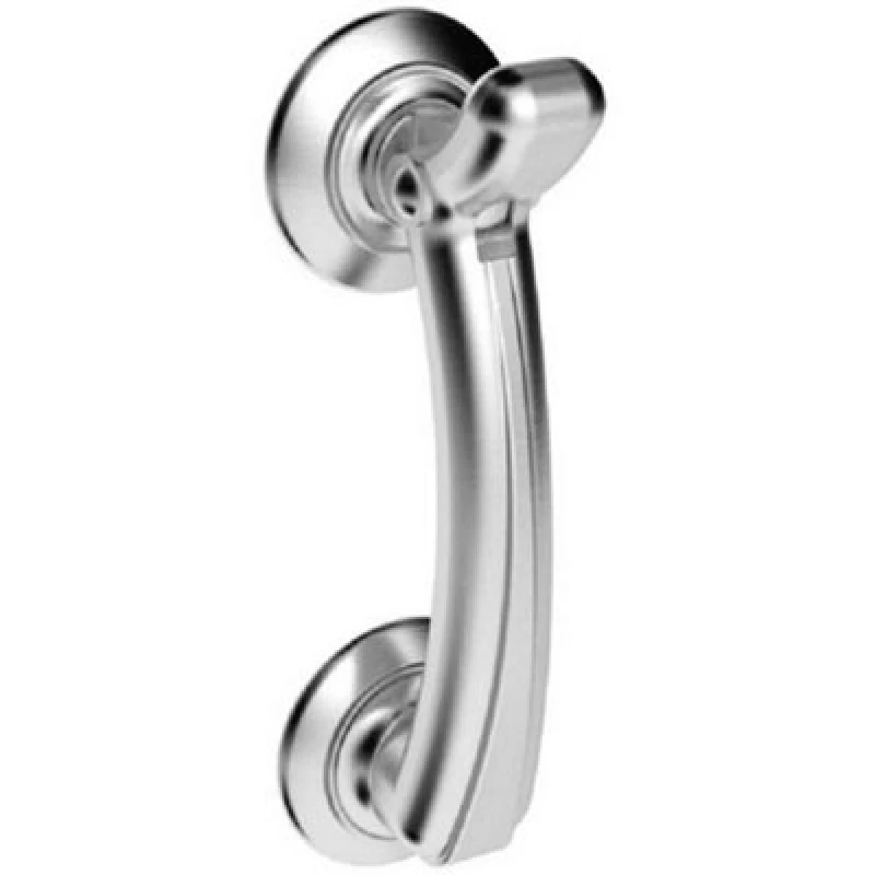 Image of Loops Victorian Bow Door Knocker on Rose 95mm Fixing Centres Satin Chrome Multi