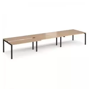 Image of Adapt sliding top triple back to back desks 4800mm x 1200mm - black