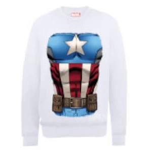 Image of Marvel Avengers Assemble Captain America Chest Sweatshirt - White - M