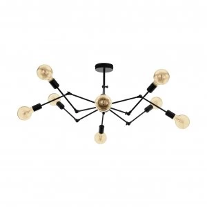 Image of Eglow Exmoor 8L Flush Ceiling Light - Black