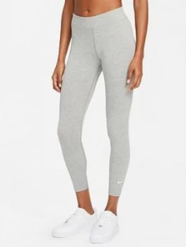 Image of Nike NSW Essential Leggings - Grey Heather, Dark Grey Heather, Size S, Women