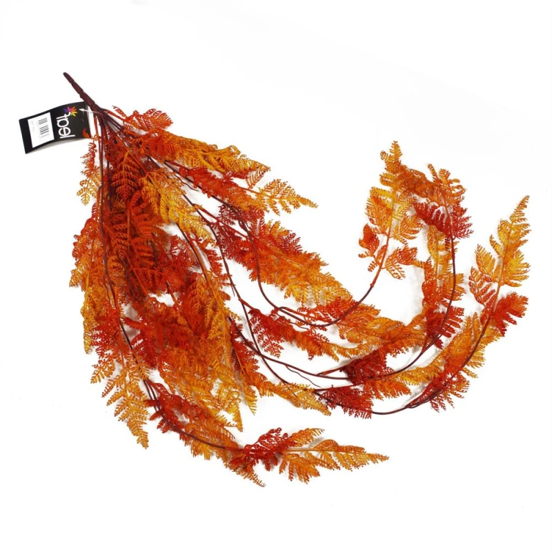 Image of Leaf 100cm Artificial Hanging Maidenhair Fern Plant Autumn Orange