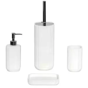 Image of Showerdrape Imperial White Bathroom Accessory Set Of 4