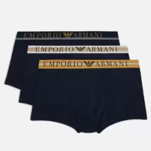 Image of Emporio Armani 3 Pack Cotton-Blend Boxer Trunks - M