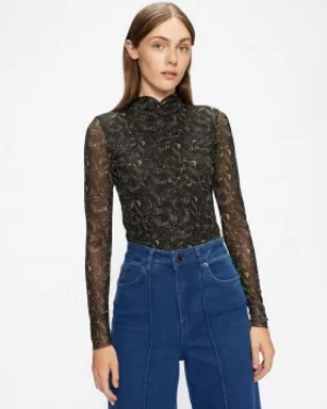 Image of Mesh Cross Neck Top