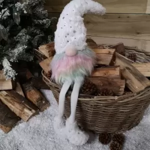 Image of 70cm Festive Christmas Rainbow Haired Plush Gonk Dangly Legs & Starry Hat