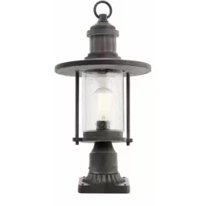 Image of Loops - Outdoor IP44 1 Bulb Wall Ground Pedestal Weathered Zinc LED E27 100W