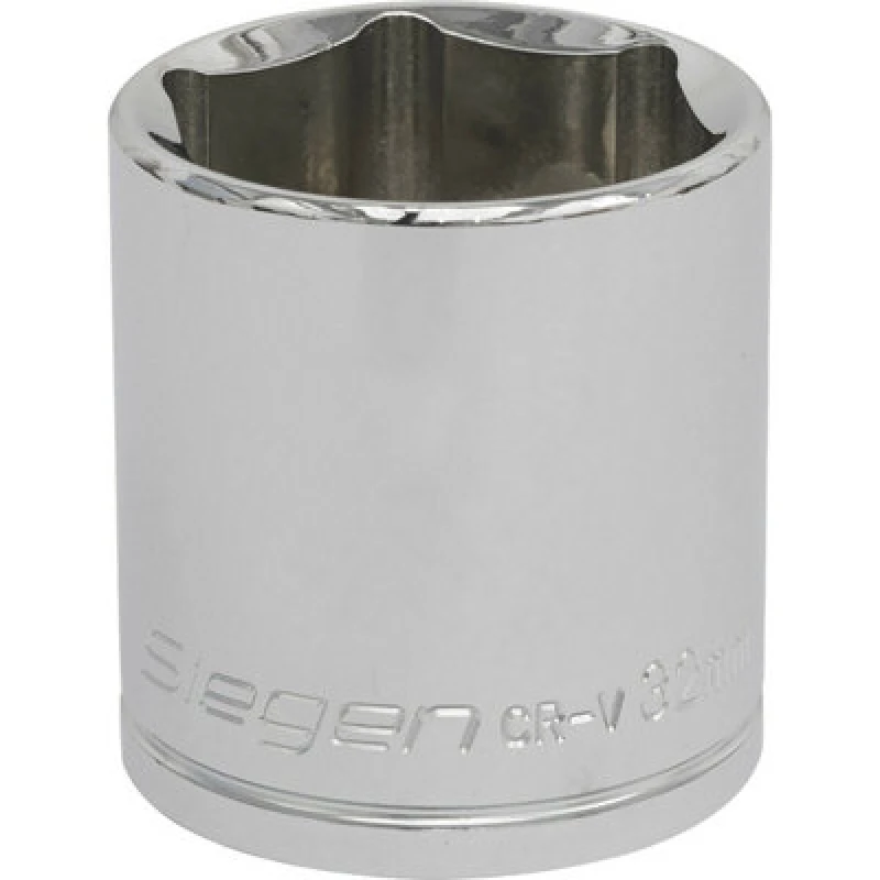 Image of Loops 32mm Chrome Plated Drive Socket - 1/2" Square Drive - High Grade Carbon Steel Metallics