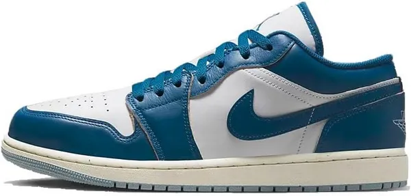 Image of Jordan Air Jordan 1 Low Se Gs, White/industrial Blue-blue Grey-sail Unisex 39