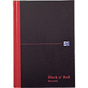 Image of OXFORD Black n' Red Casebound Notebook Ruled A5 Recycled 192 Pages