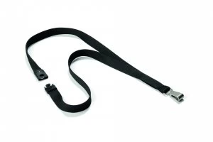Image of Durable Textile Lanyard With Snap Hook 15mm Black 812701