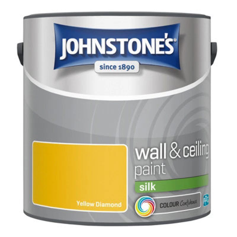 Image of Johnstone's Wall & Ceilings Yellow Diamond Silk Paint - 2.5L