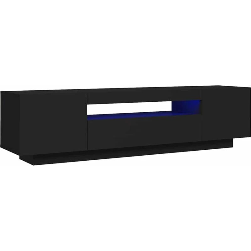 Image of VIDAXL TV Cabinet with LED Lights Black 160x35x40cm Vidaxl 8720286218389