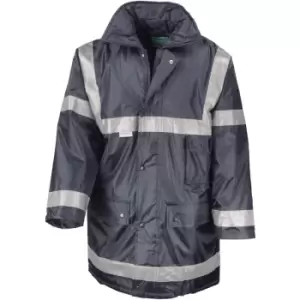 Image of Result Mens Work-Guard Workwear Management Coat (S) (Navy Blue) - Navy Blue