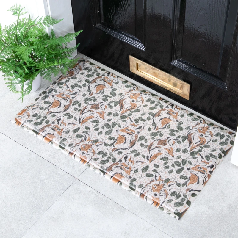Image of Native Natural Foxes Bush Pattern Doormat (70 X 40Cm)