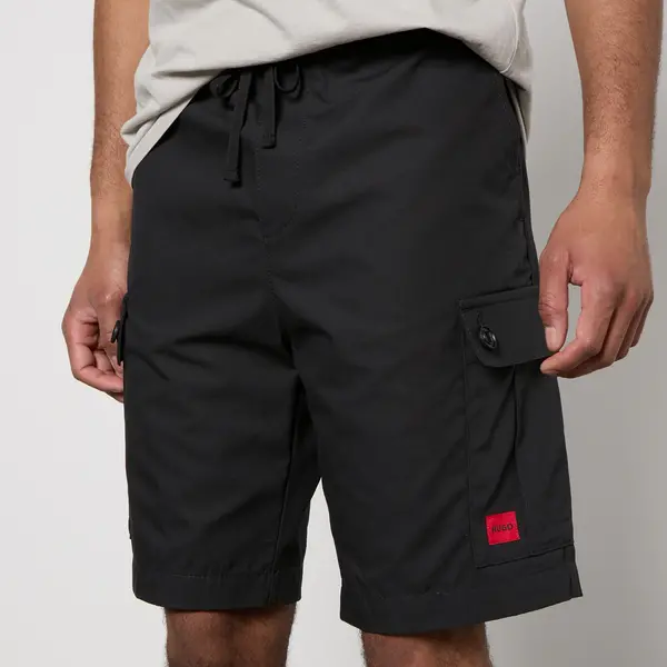 Image of HUGO Garlio242 Casual Cotton-Ripstop Shorts - IT 48/M Black Shorts male 50510594-001 M