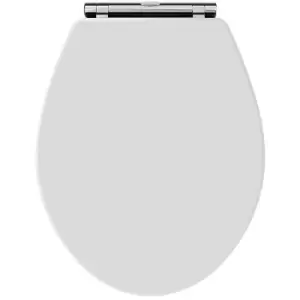 Image of Hudson Reed Richmond Soft Close Toilet Seat Chrome Hinges - White