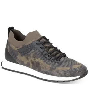 Image of Hugo Boss Icelin Knit Runner Trainers Camo 340 Men