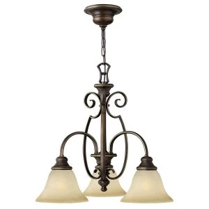 Image of Multi Arm Chandelier 3 Light Antique Bronze Finish, E27