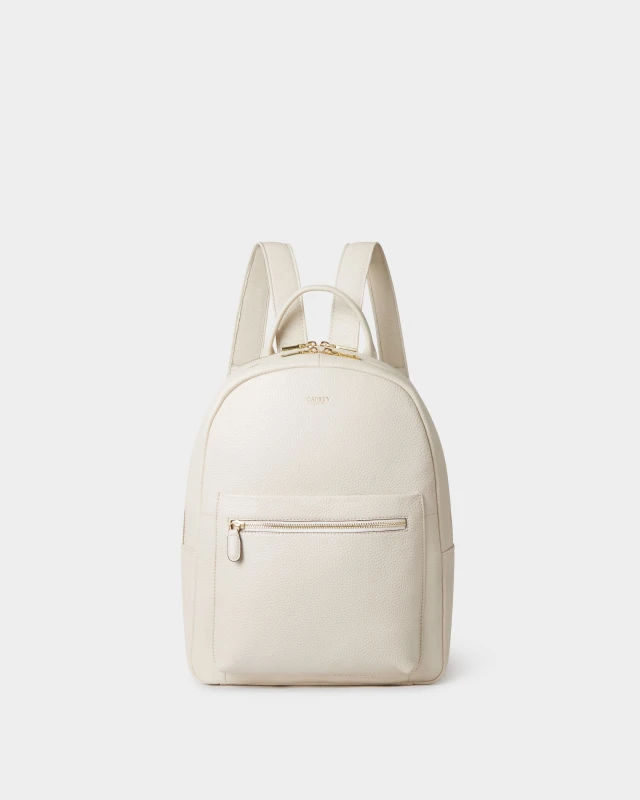 Image of OSPREY LONDON Womens The Adaline Leather Backpack in Off-White Off-White Female