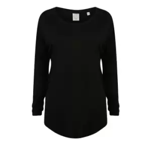 Image of SF Womens/Ladies Long Sleeve Slounge Top (S) (Black)