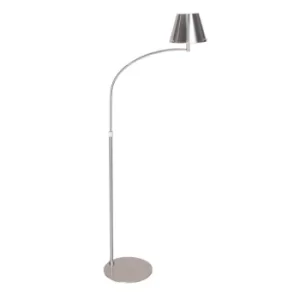 Image of Jin Floor Lamp With Tapered Shade Satin Nickel
