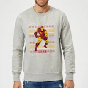 Image of Marvel Comics The Invincible Ironman Grey Christmas Sweatshirt - S - Grey