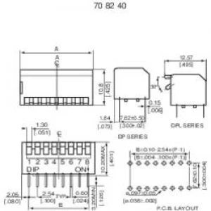 Image of Diptronics DP 04V DIP Switch 4 pole 25 mA