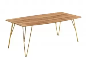 Image of LPD Fusion Oak and Gold Coffee Table Flat Packed