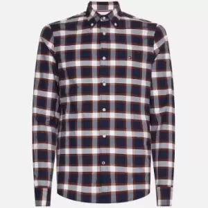 Image of Tommy Hilfiger Mens Block Tartan Shirt - Light Blue/White - XXL